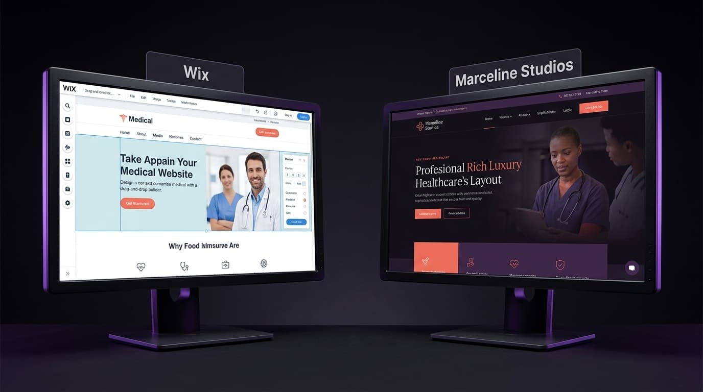 Wix vs Marceline Studios healthcare web design comparison