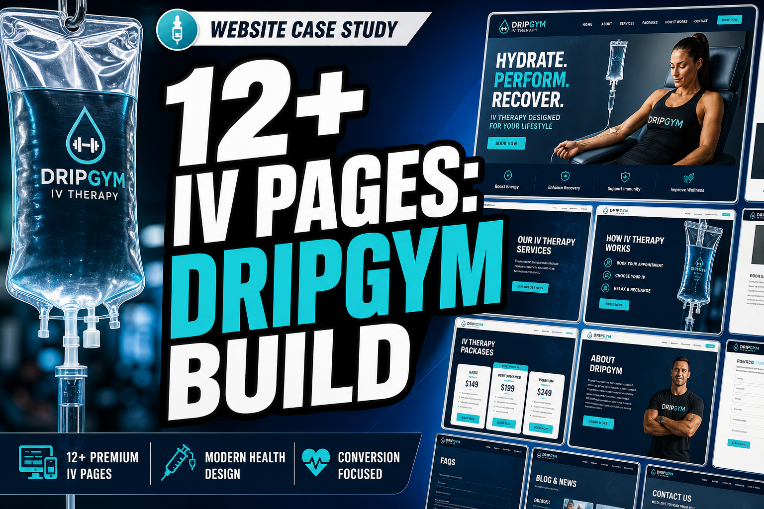 How We Built DripGym: 12+ Landing Pages for a US IV Therapy Clinic - Healthcare Web Design Insights