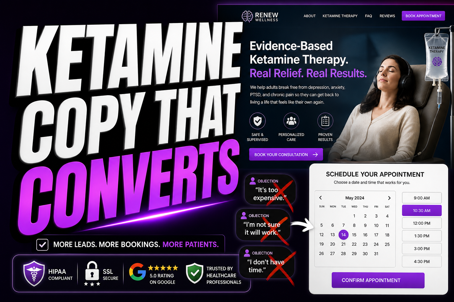 Ketamine Clinic Conversion Copy (2026): Objections, Trust, Scheduling — featured image