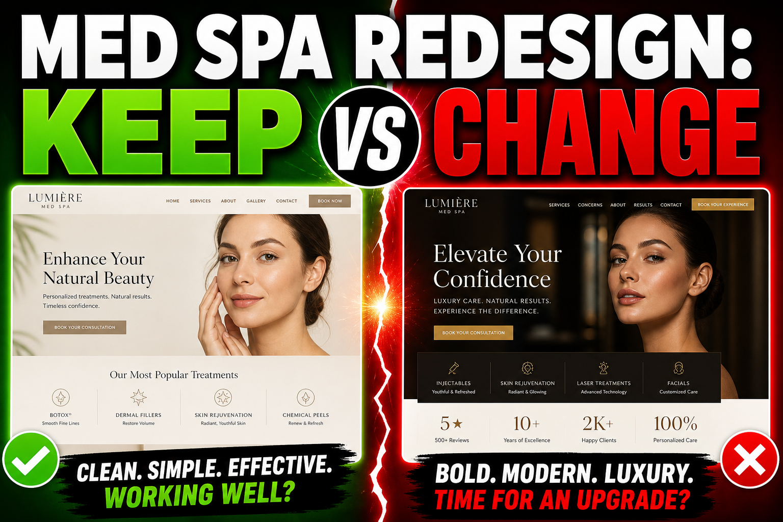Med Spa Website Redesign (2026): What to Keep vs What to Change — featured image