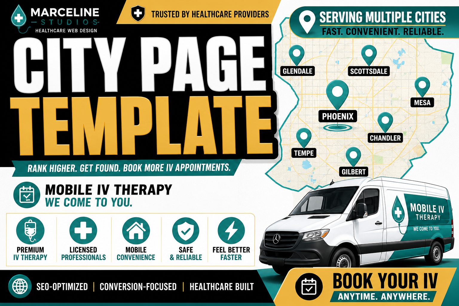 mobile iv service seo service area pages — in-depth visual